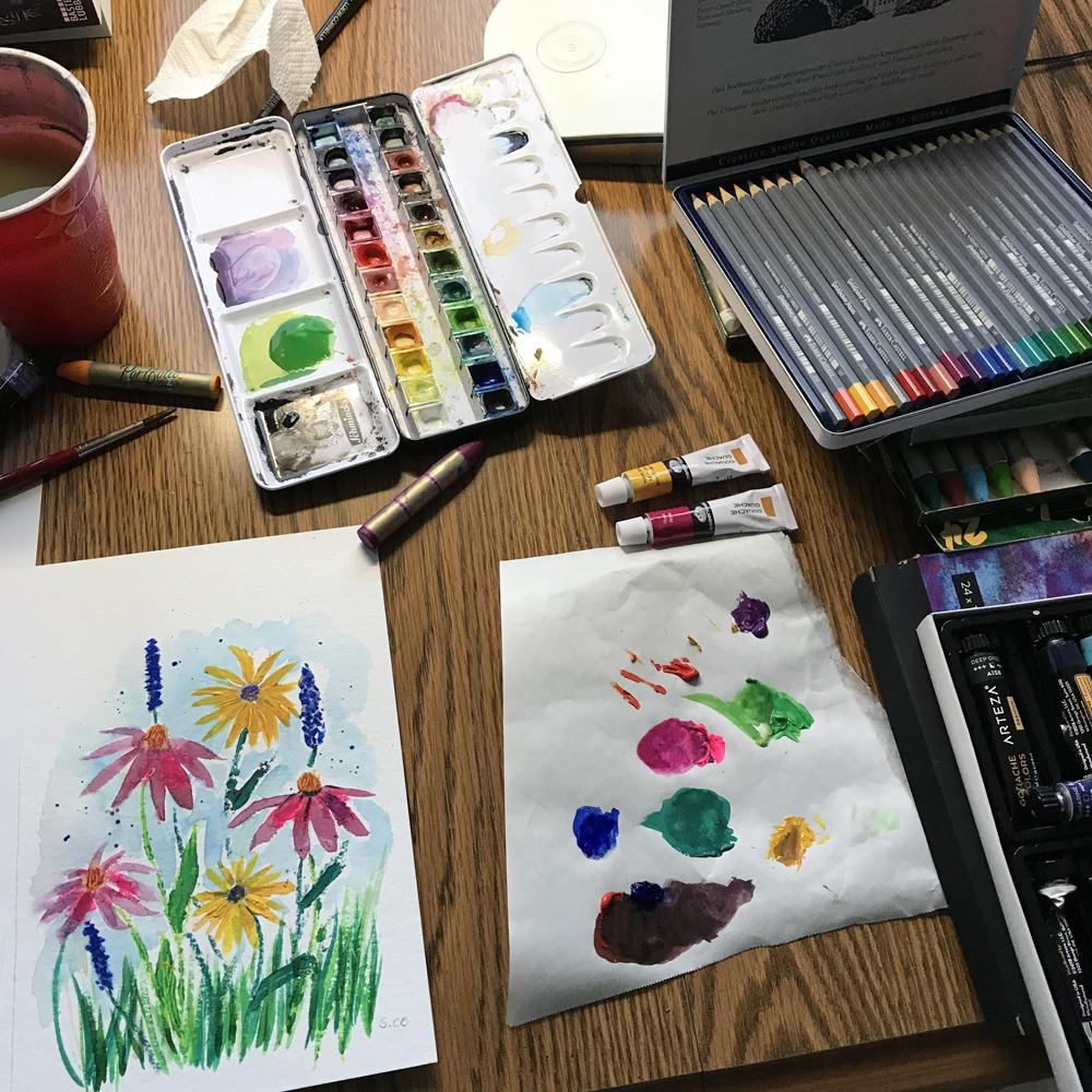 Mixed Media Flowers - image 3 - student project