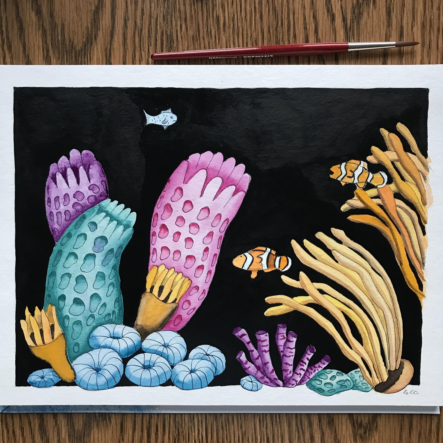 Watercolor and Ink Underwater World - image 1 - student project