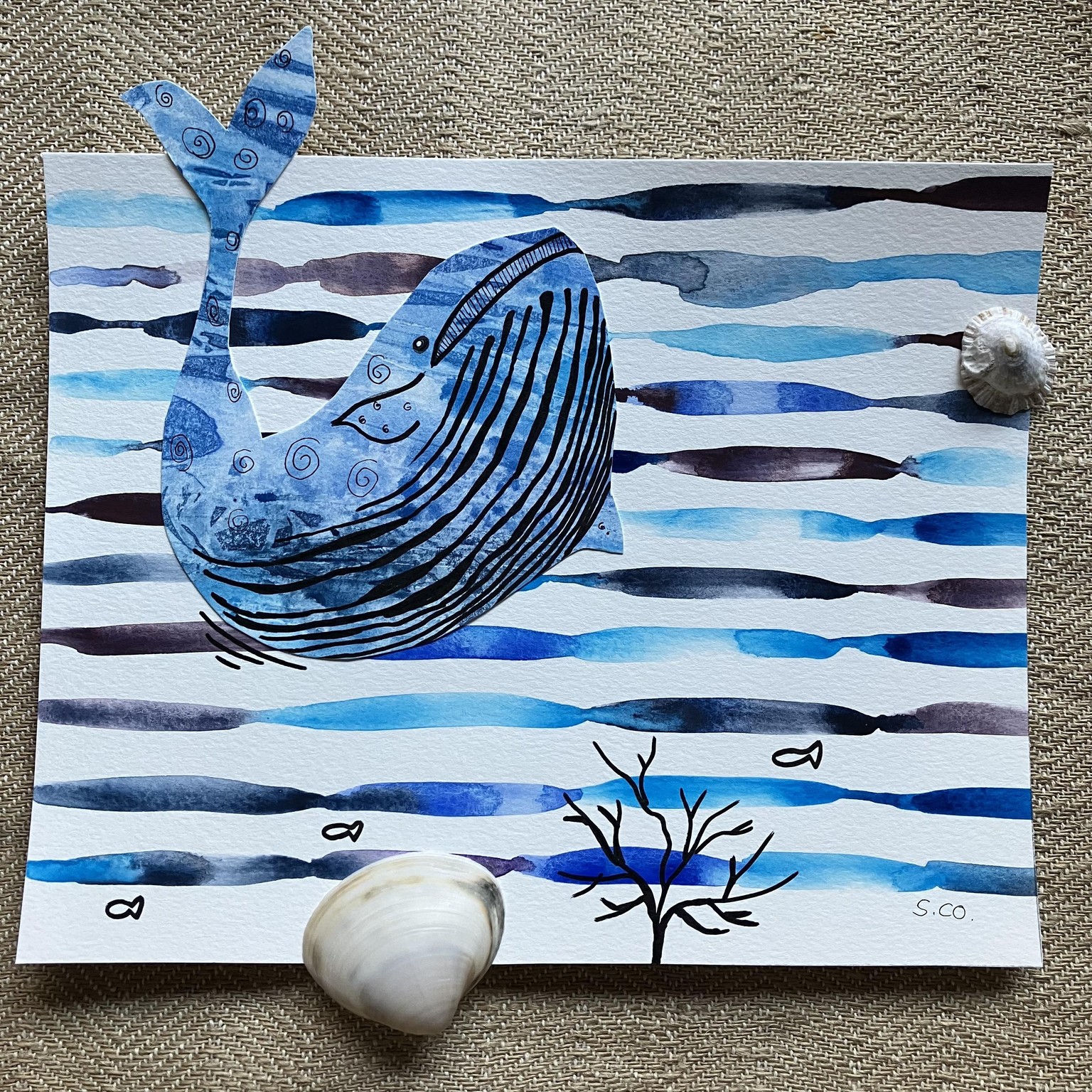 Watercolor Textures and Underwater Collage - image 2 - student project