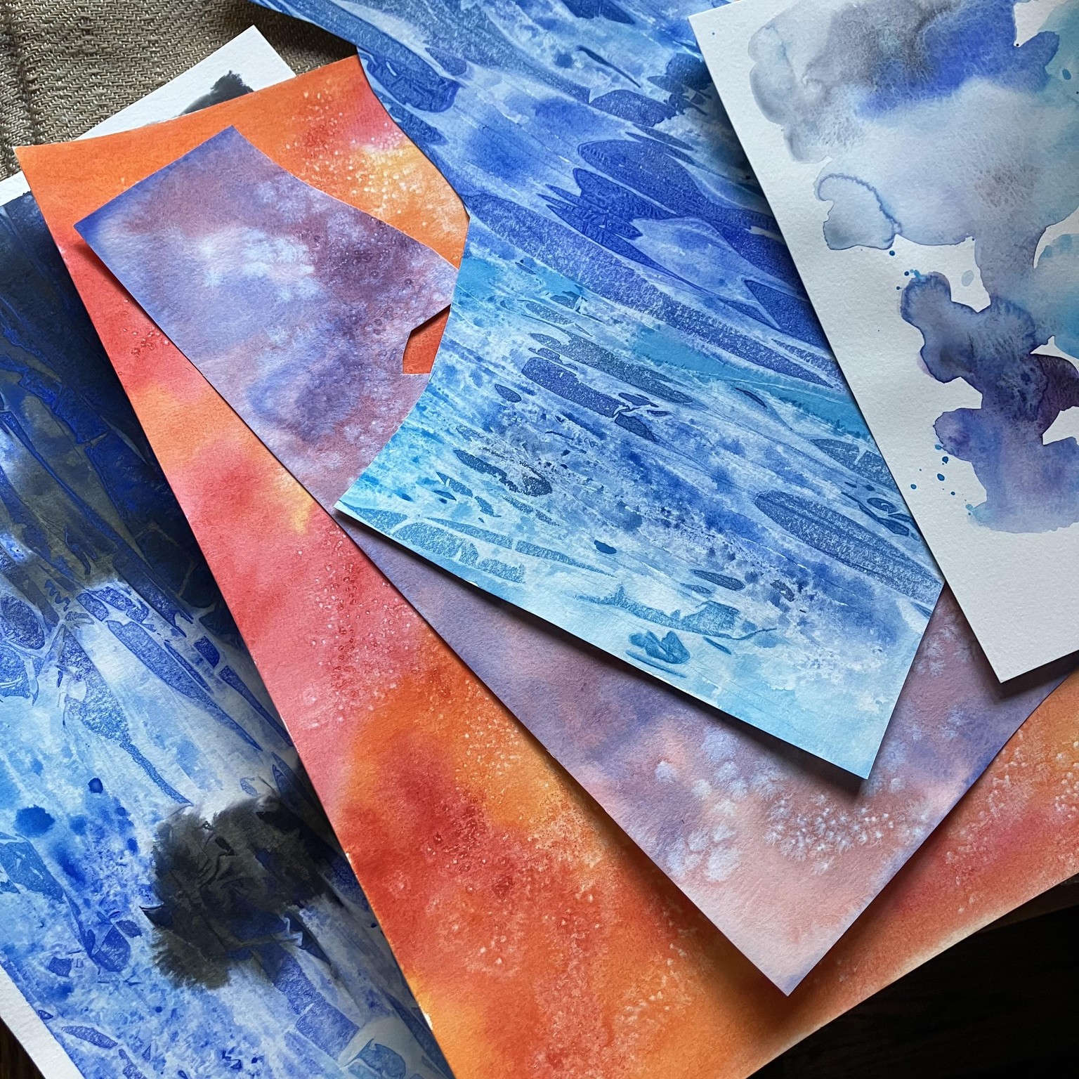 Watercolor Textures and Underwater Collage - image 1 - student project