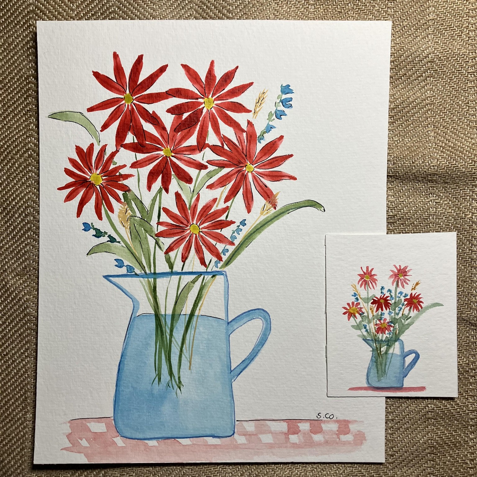 Whimsical Watercolor Flower Bouquets - image 6 - student project