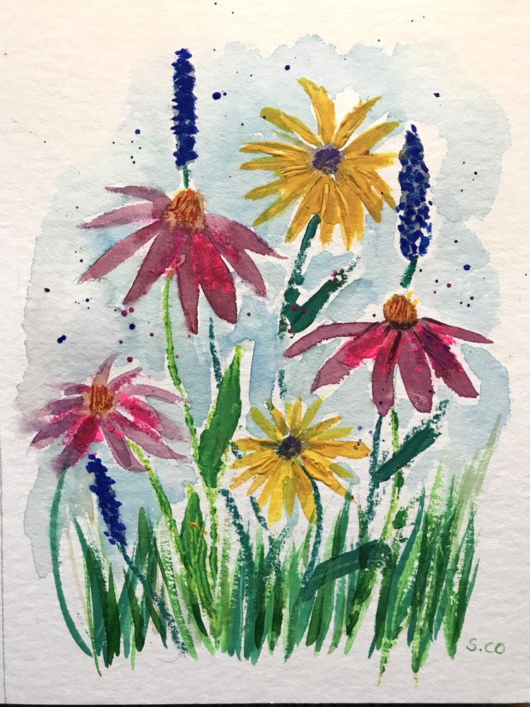 Mixed Media Flowers - image 1 - student project