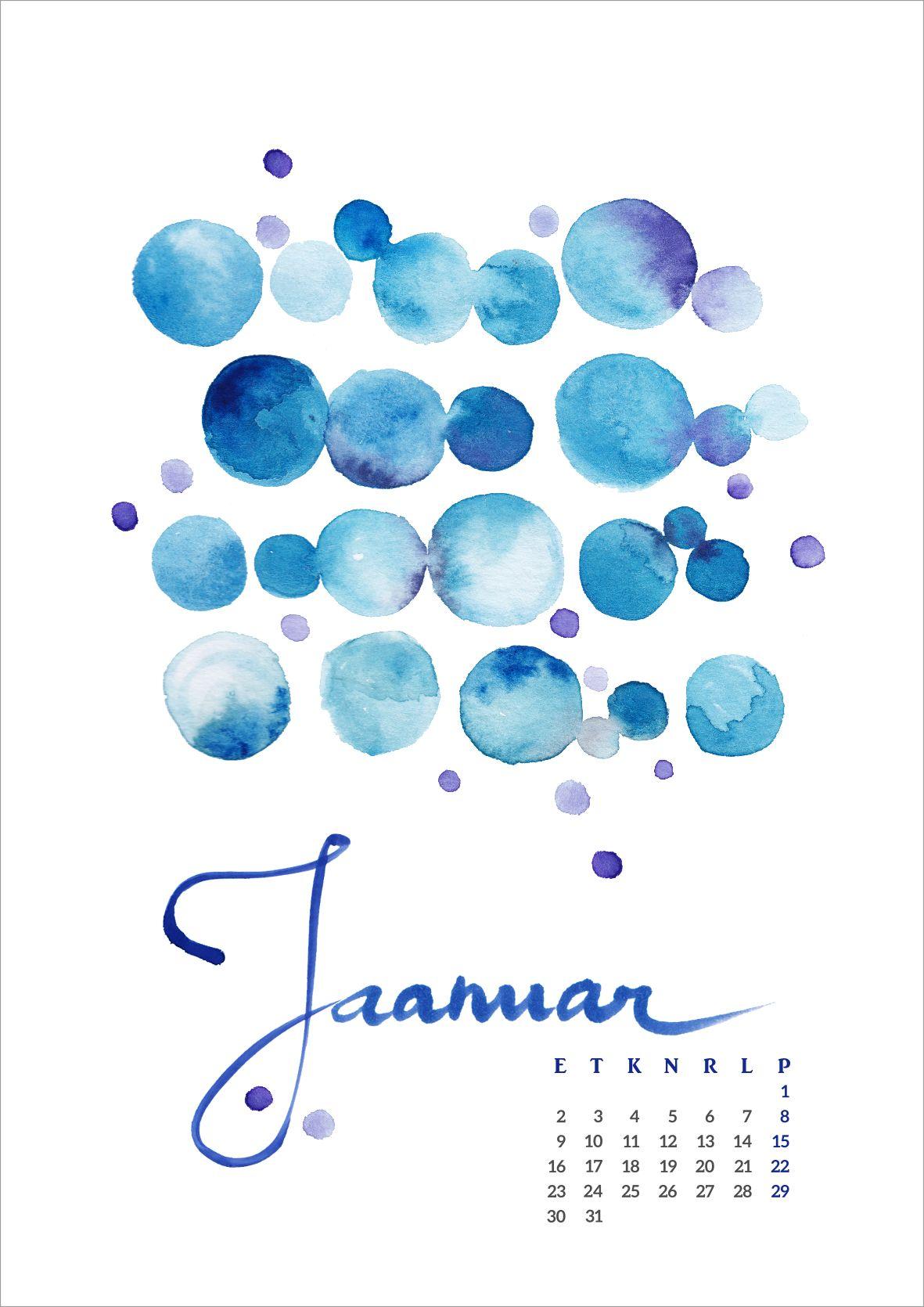 Watercolour calendar - image 1 - student project
