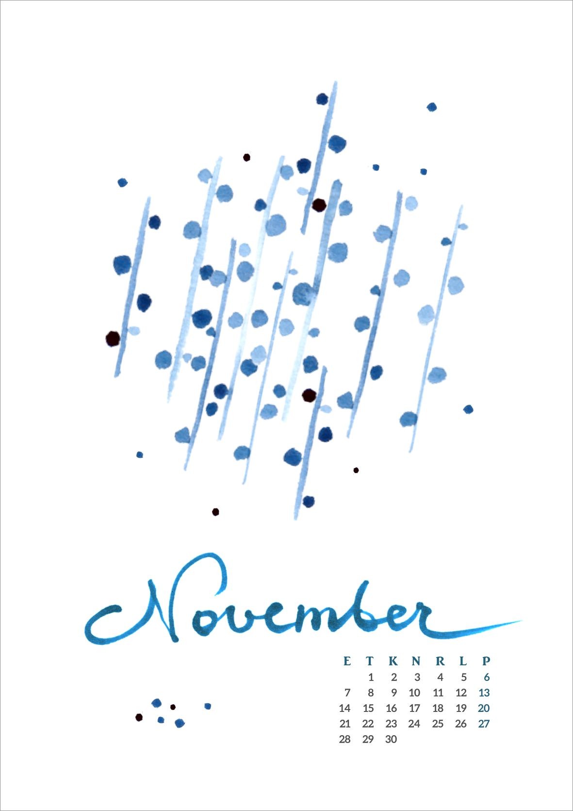 Watercolour calendar - image 11 - student project