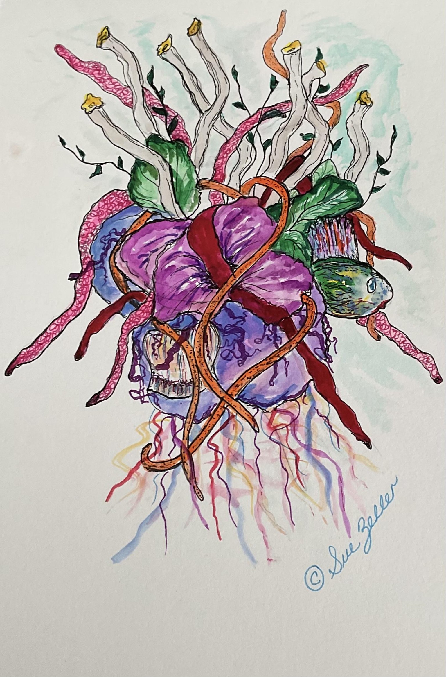 Paint an Abstract Garden…. After the Storm Tangled Floating Aquatic Garden - image 1 - student project