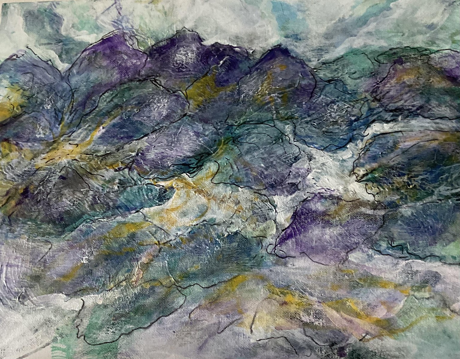Acrylic Painting: Dutch Pour Method Iris - image 1 - student project