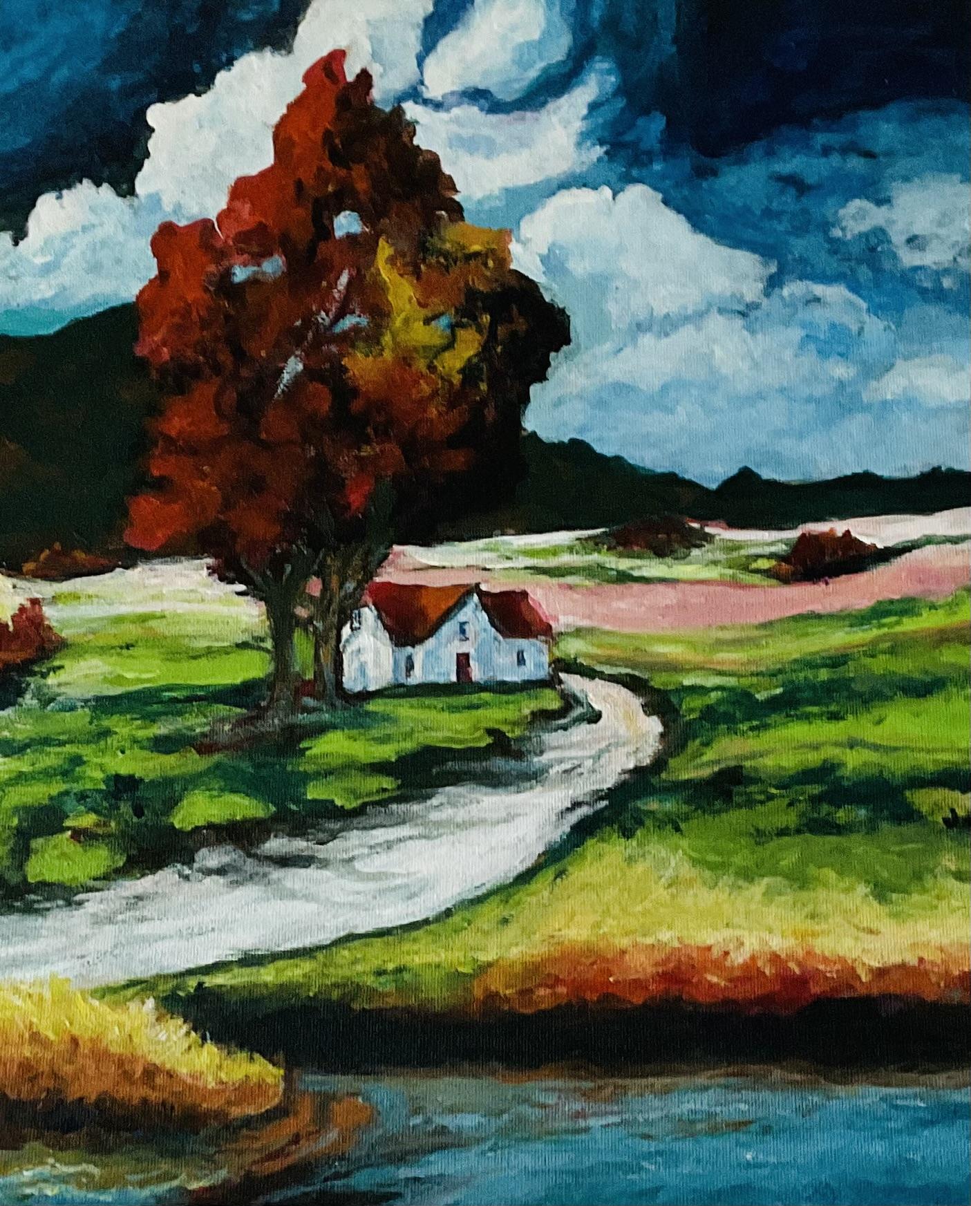 Impressionistic Acrylic Landscape - image 1 - student project