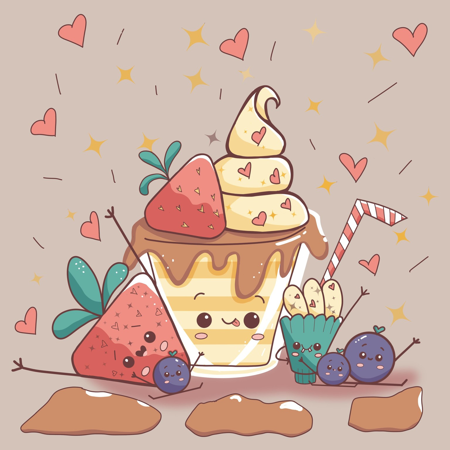 Cute Kawaii Dessert - image 1 - student project