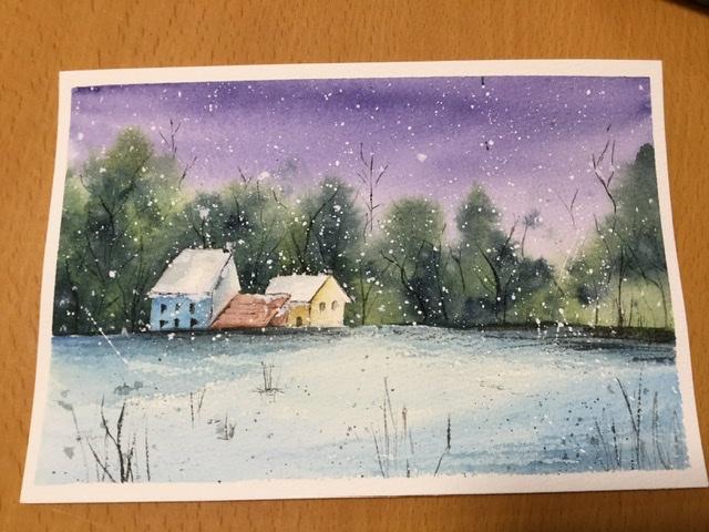 Winter scene with house - image 1 - student project