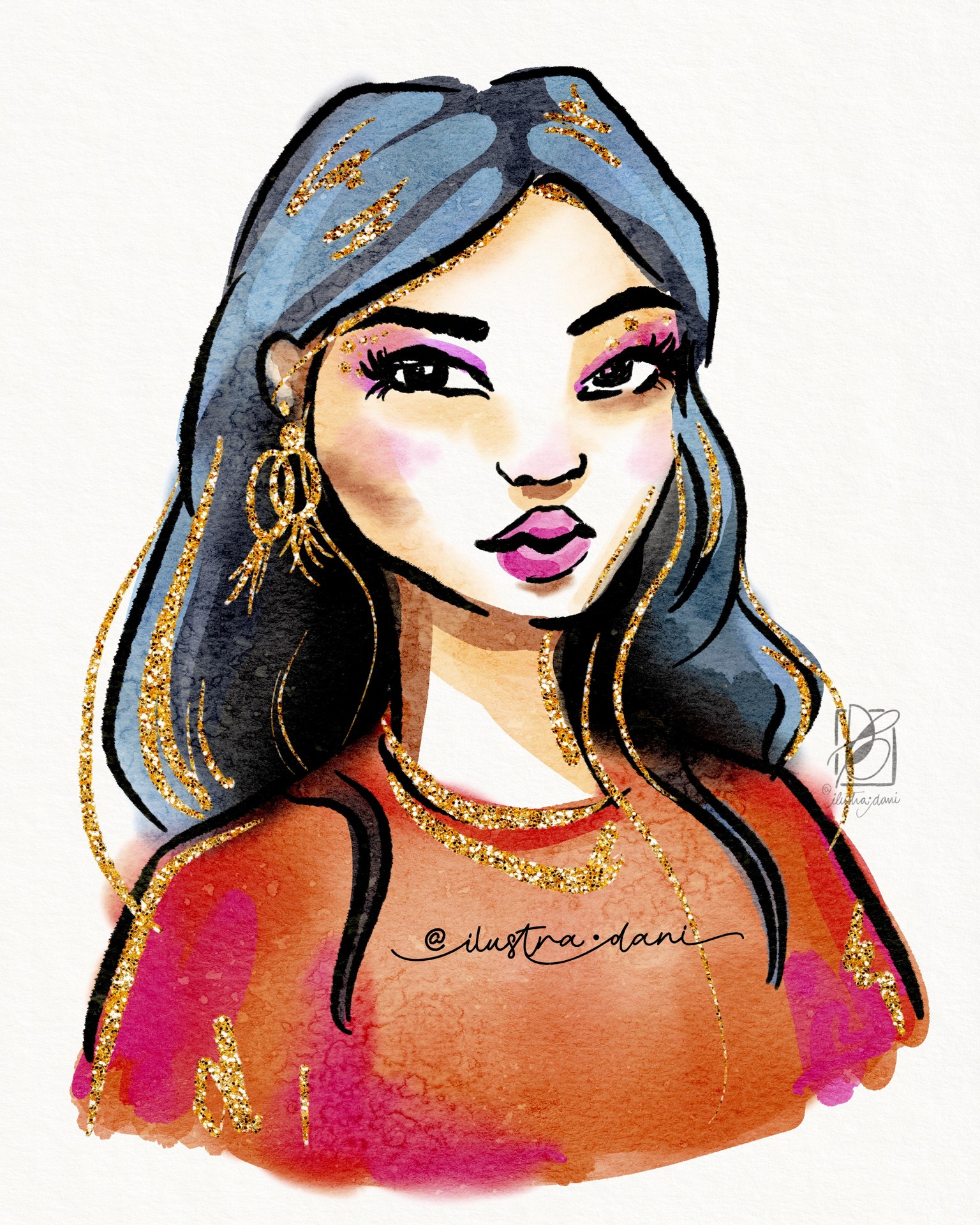 My watercolor fashion girl - image 1 - student project
