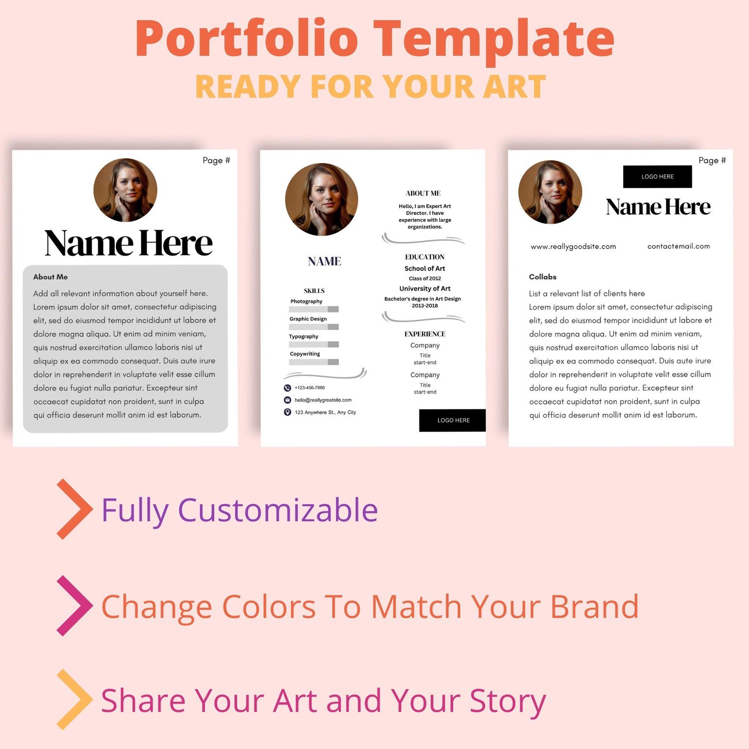 Portfolio template for illustrators, surface pattern designers, & photographers - image 4 - student project