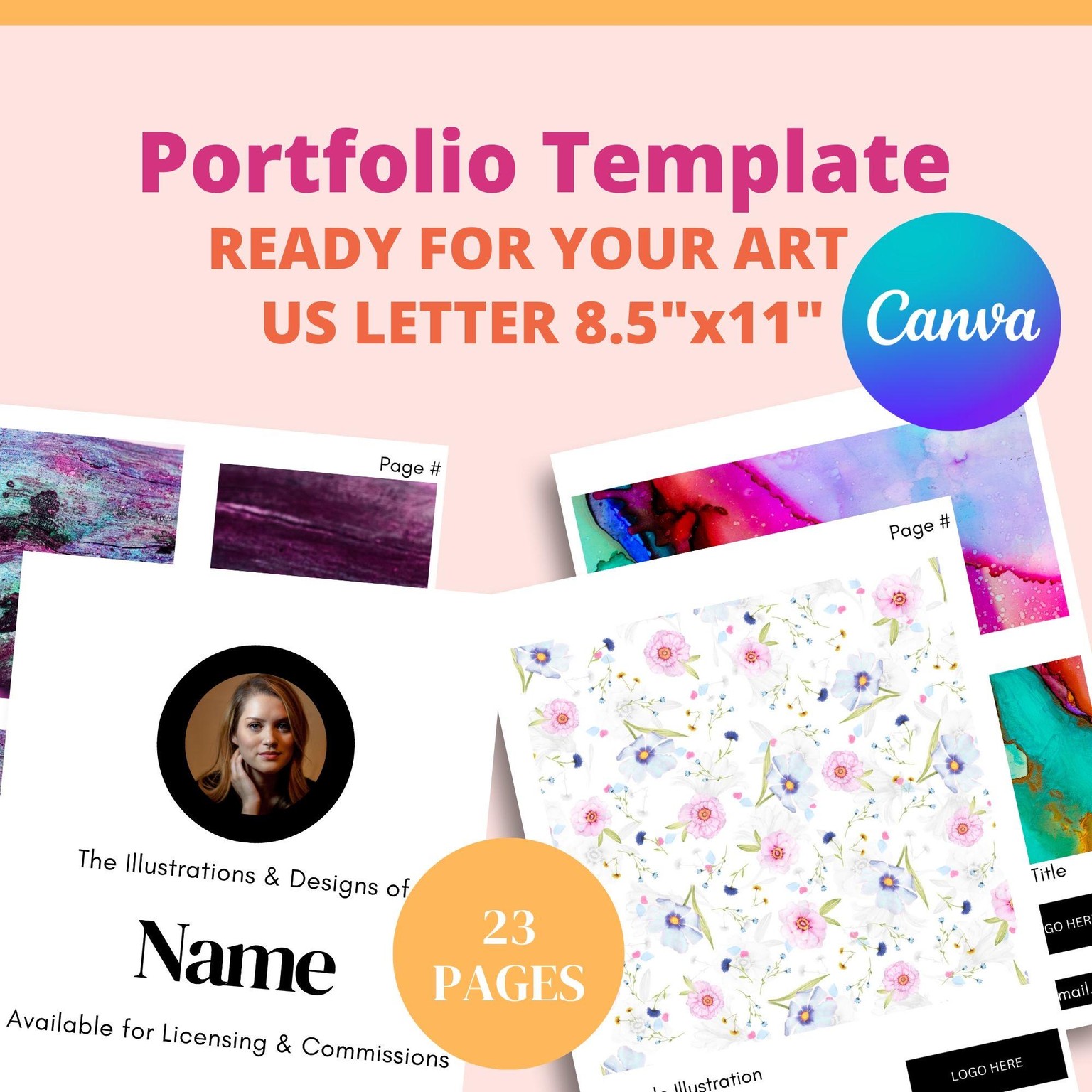 Portfolio template for illustrators, surface pattern designers, & photographers - image 1 - student project