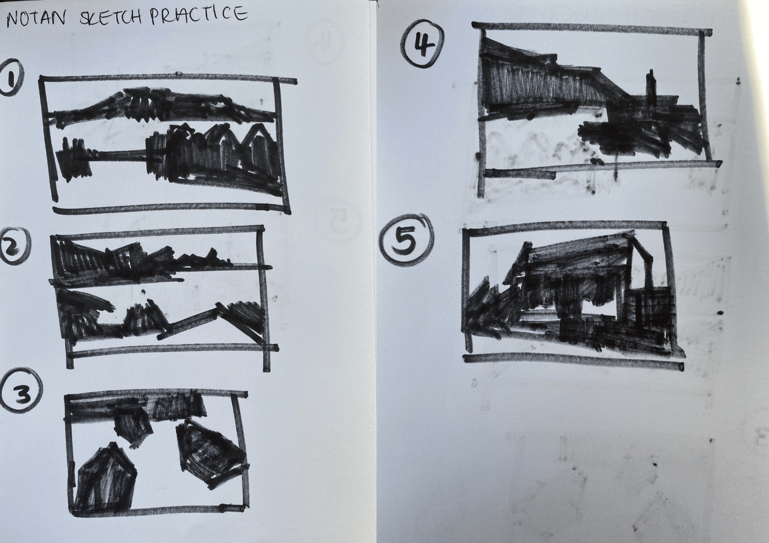 5 Notan Sketches - image 1 - student project
