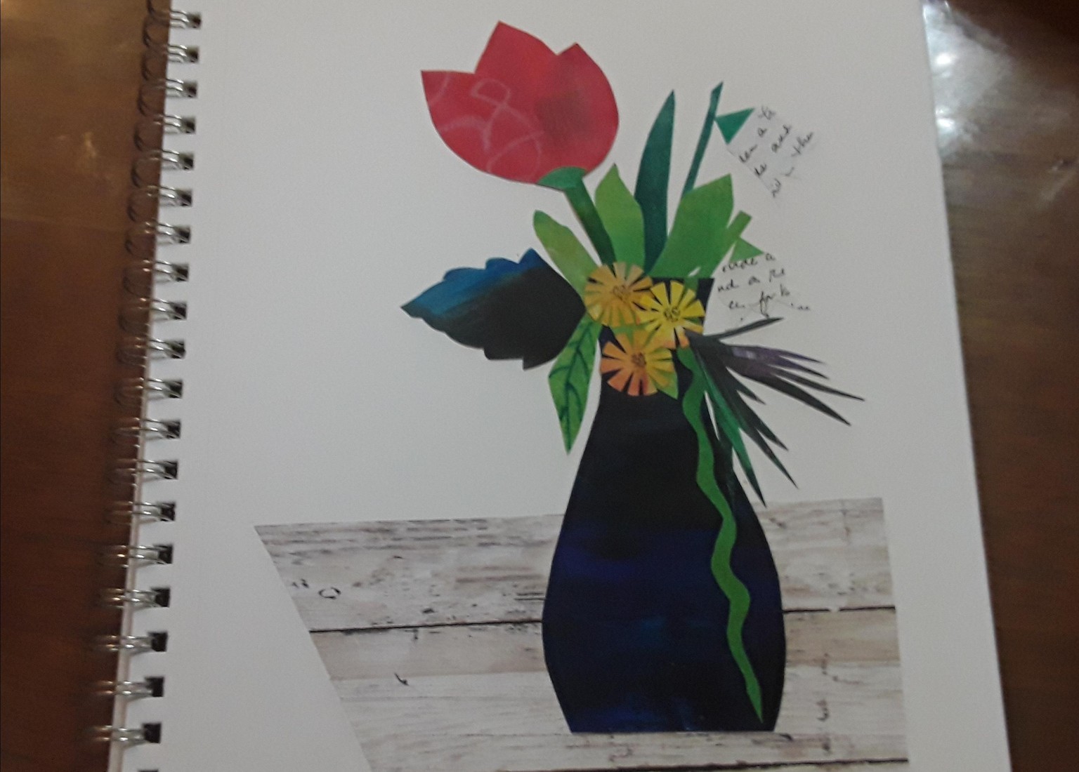 Collaged vase with flowers - image 2 - student project
