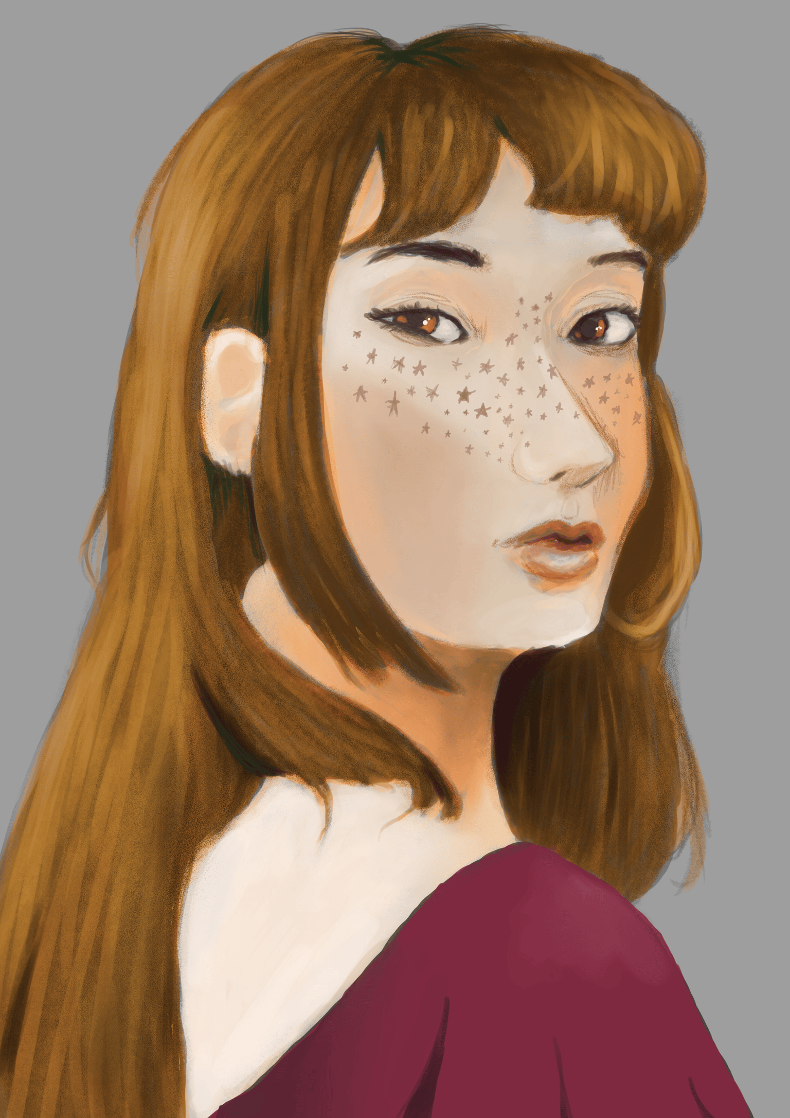 Lady with star freckles (digital) - image 1 - student project