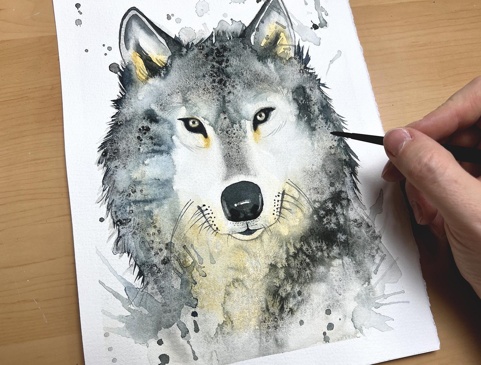 Watercolor Wolf Paintings - image 1 - student project