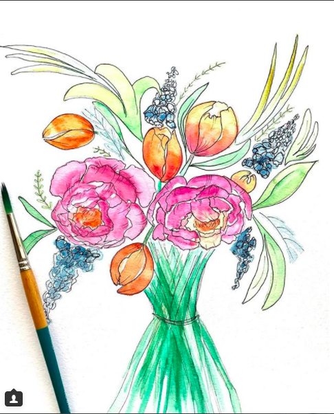 My project: Loose Florals in Watercolor and Ink - image 4 - student project