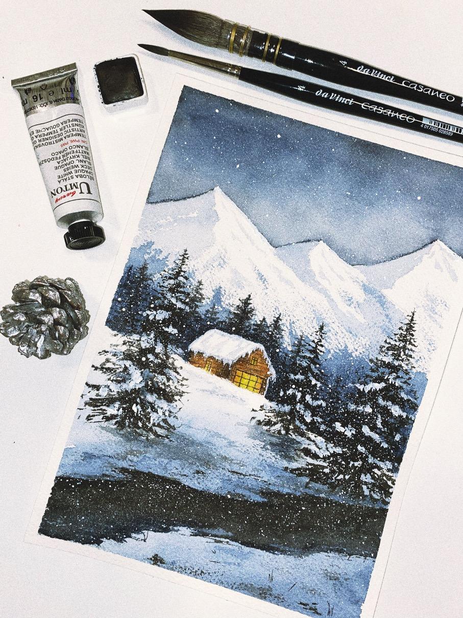 Snowy night - image 1 - student project