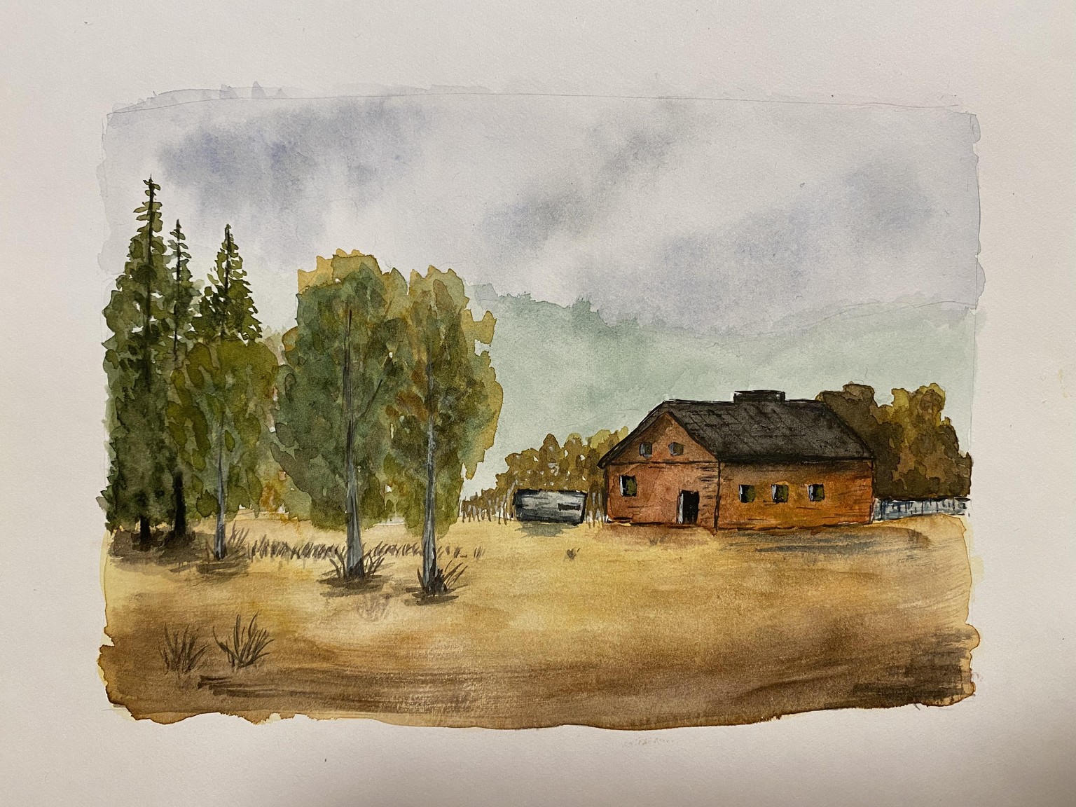 Landscape in watercolor - image 2 - student project