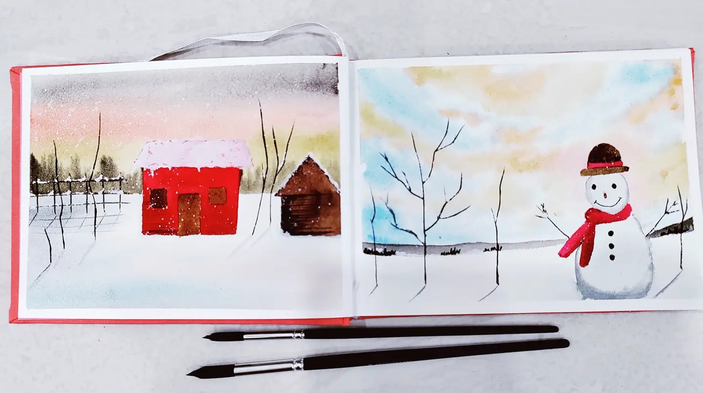 30 days watercolor challenge- winter landscapes and Christmas vibes - image 2 - student project