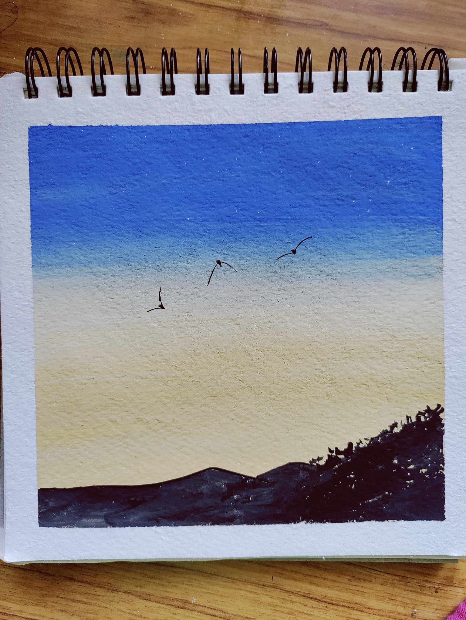 Gouache Skyscapes - image 1 - student project