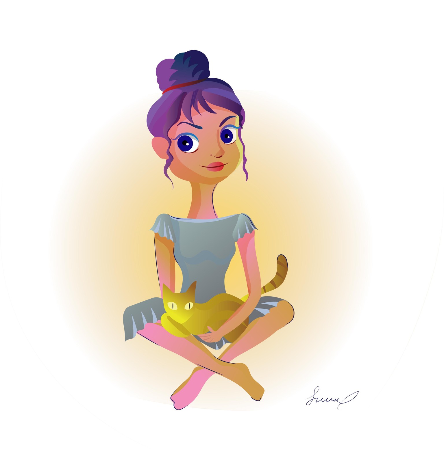 Girl with Cat - image 1 - student project