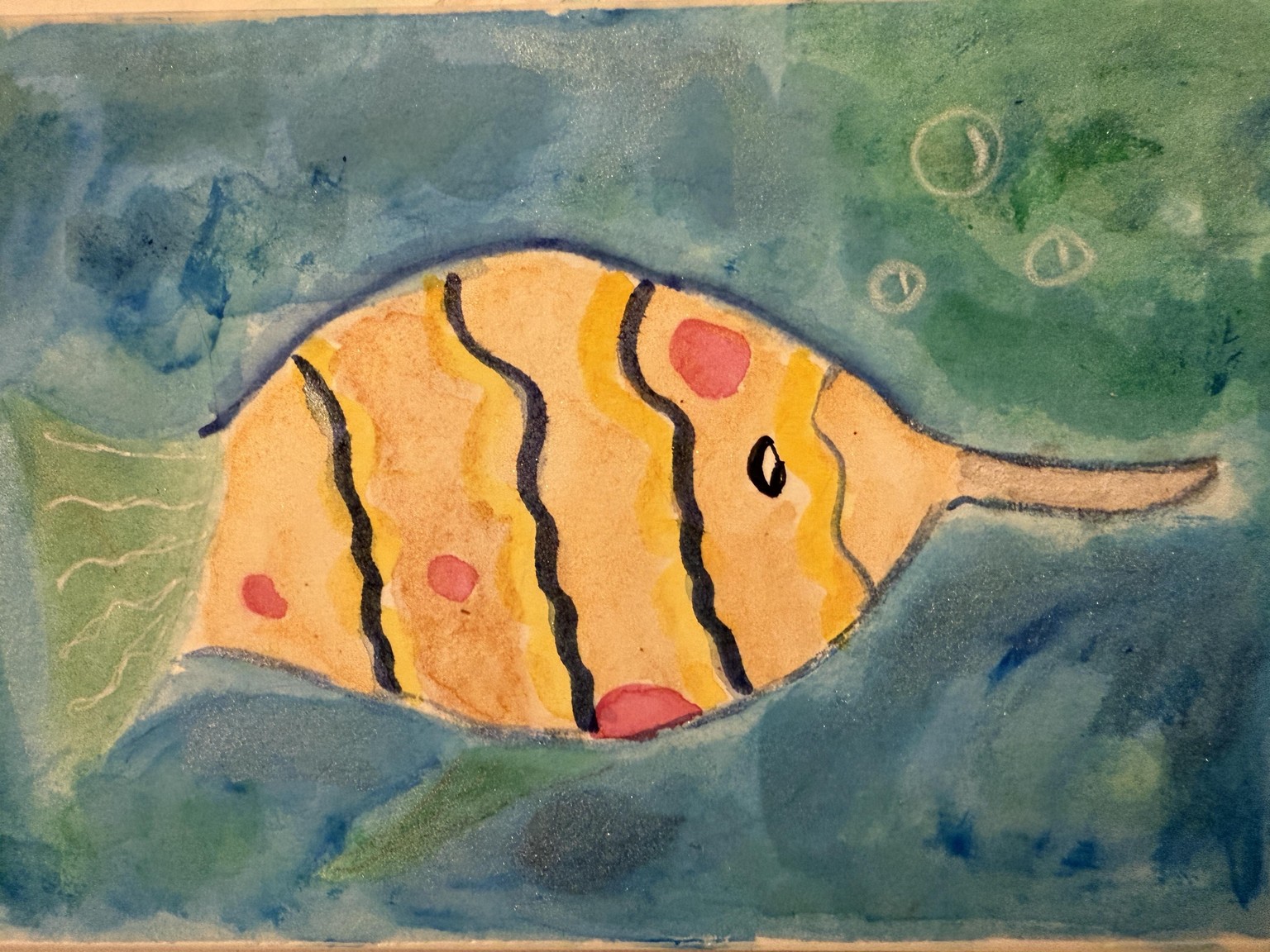 Watercolor fish - image 1 - student project