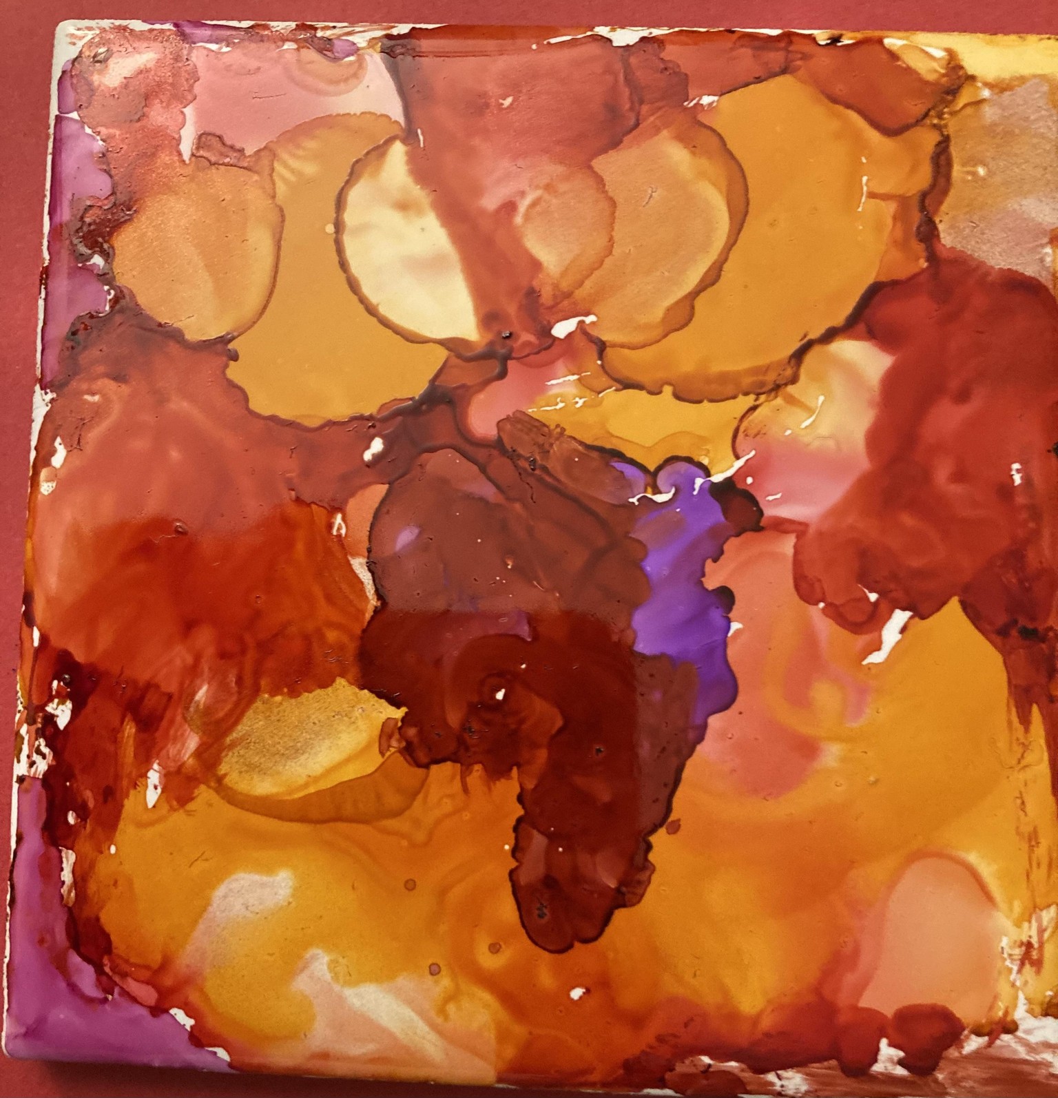 Alcohol ink tiles - image 1 - student project