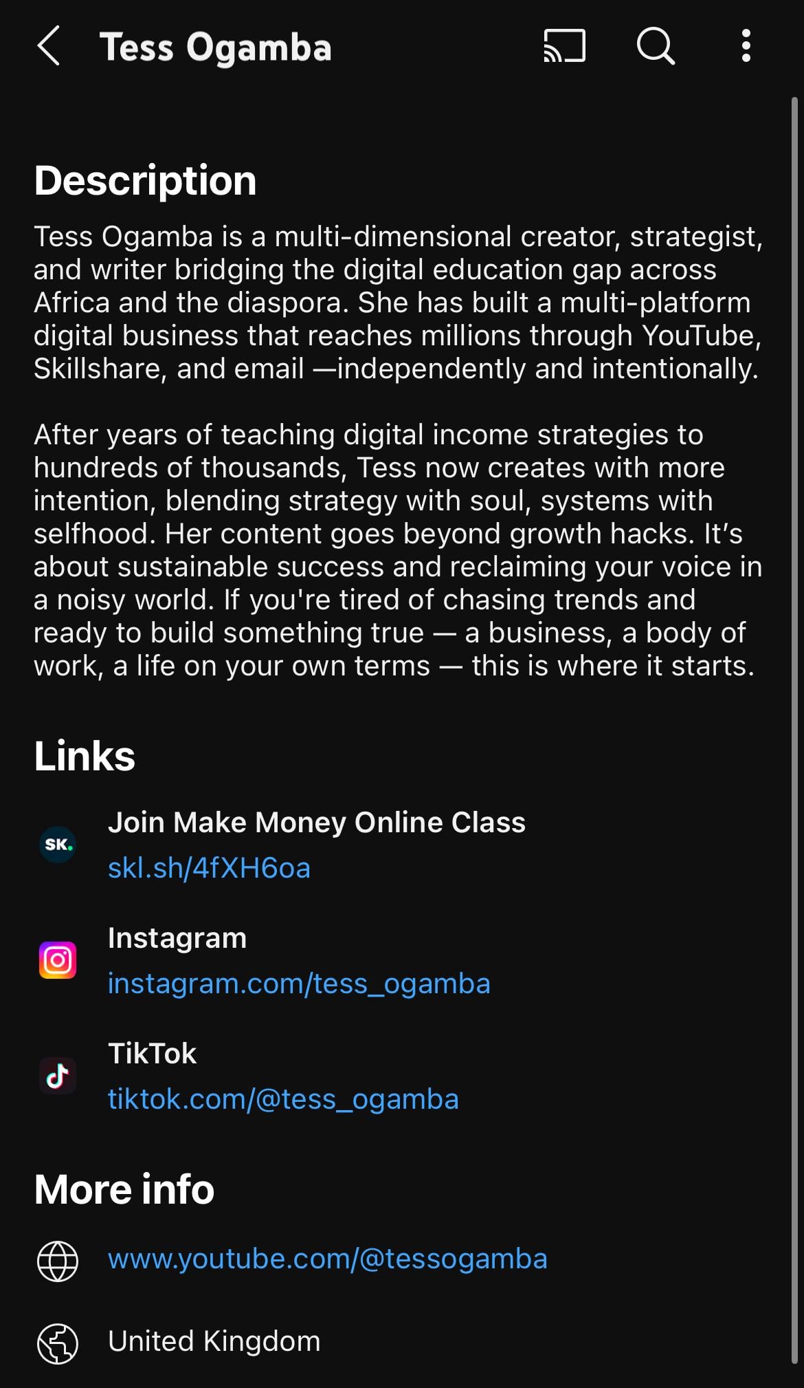 My project: A screenshot of my YouTube channel - image 1 - student project