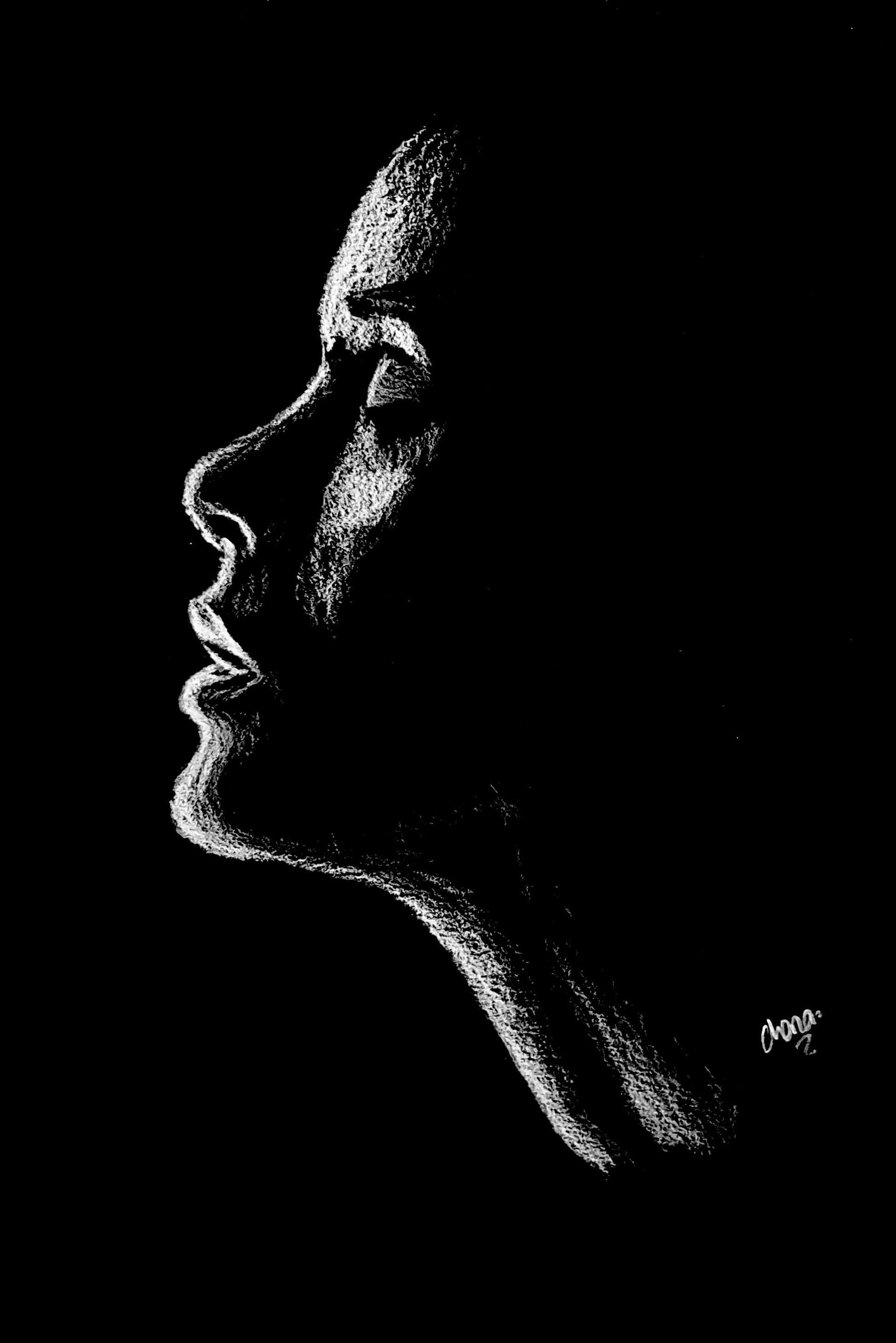 Striking White Charcoal Portraits - image 2 - student project