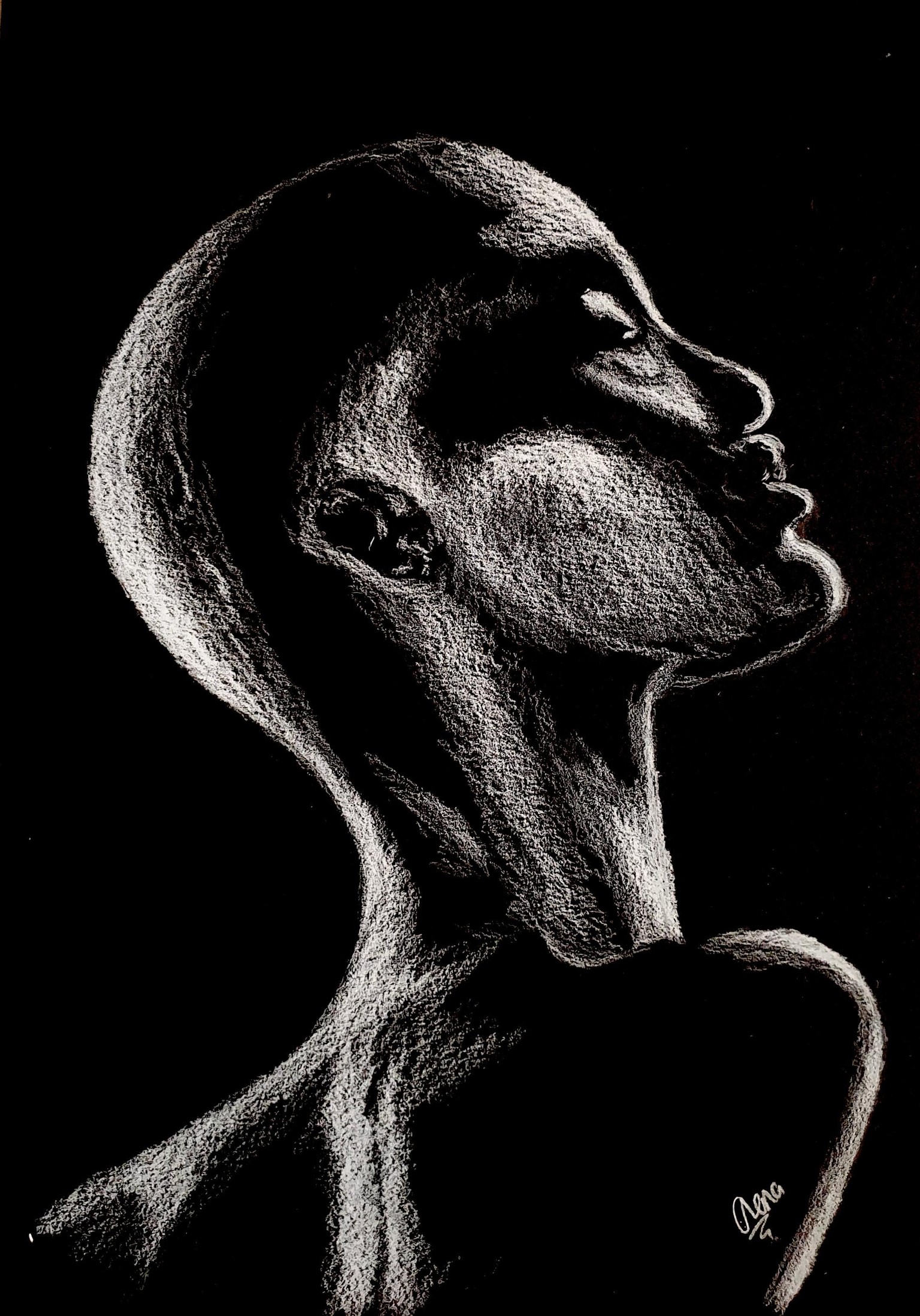 Striking White Charcoal Portraits - image 7 - student project