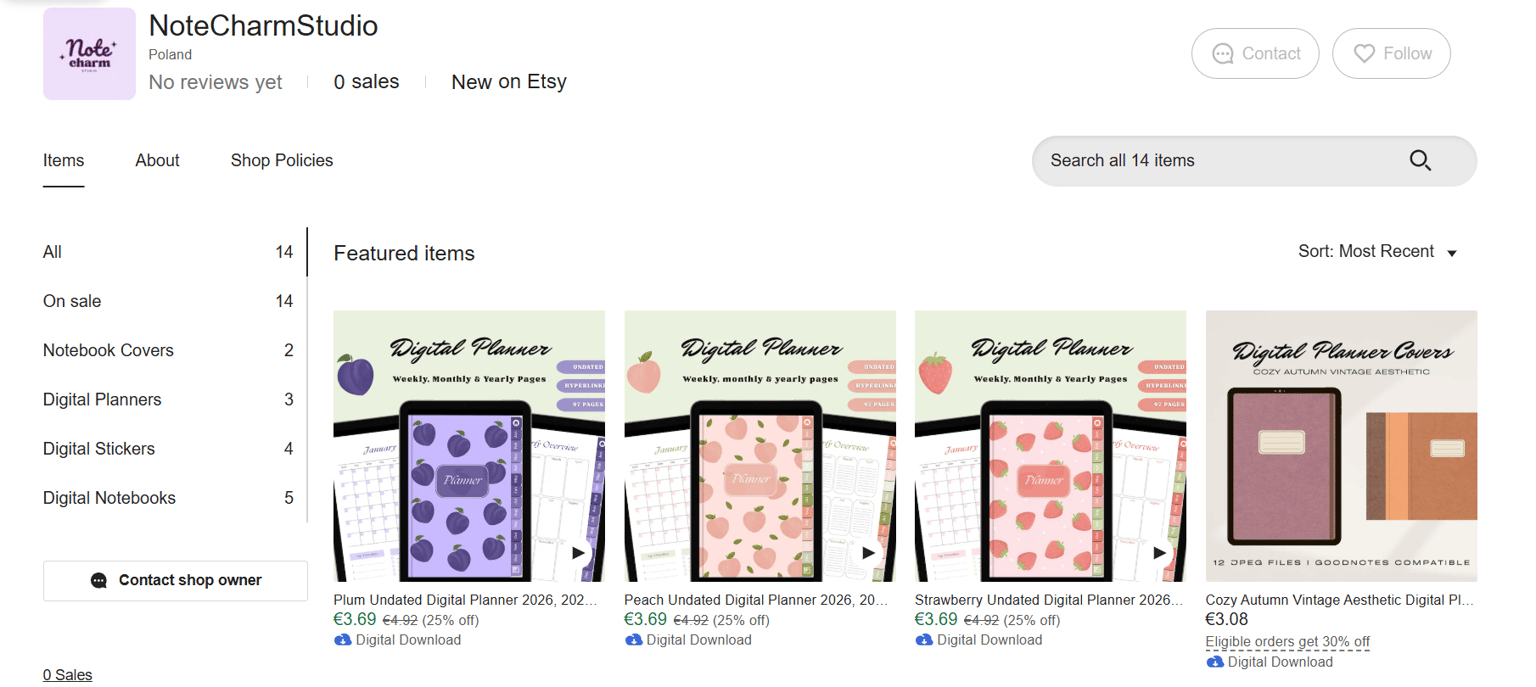 Digital Planner Etsy - image 1 - student project