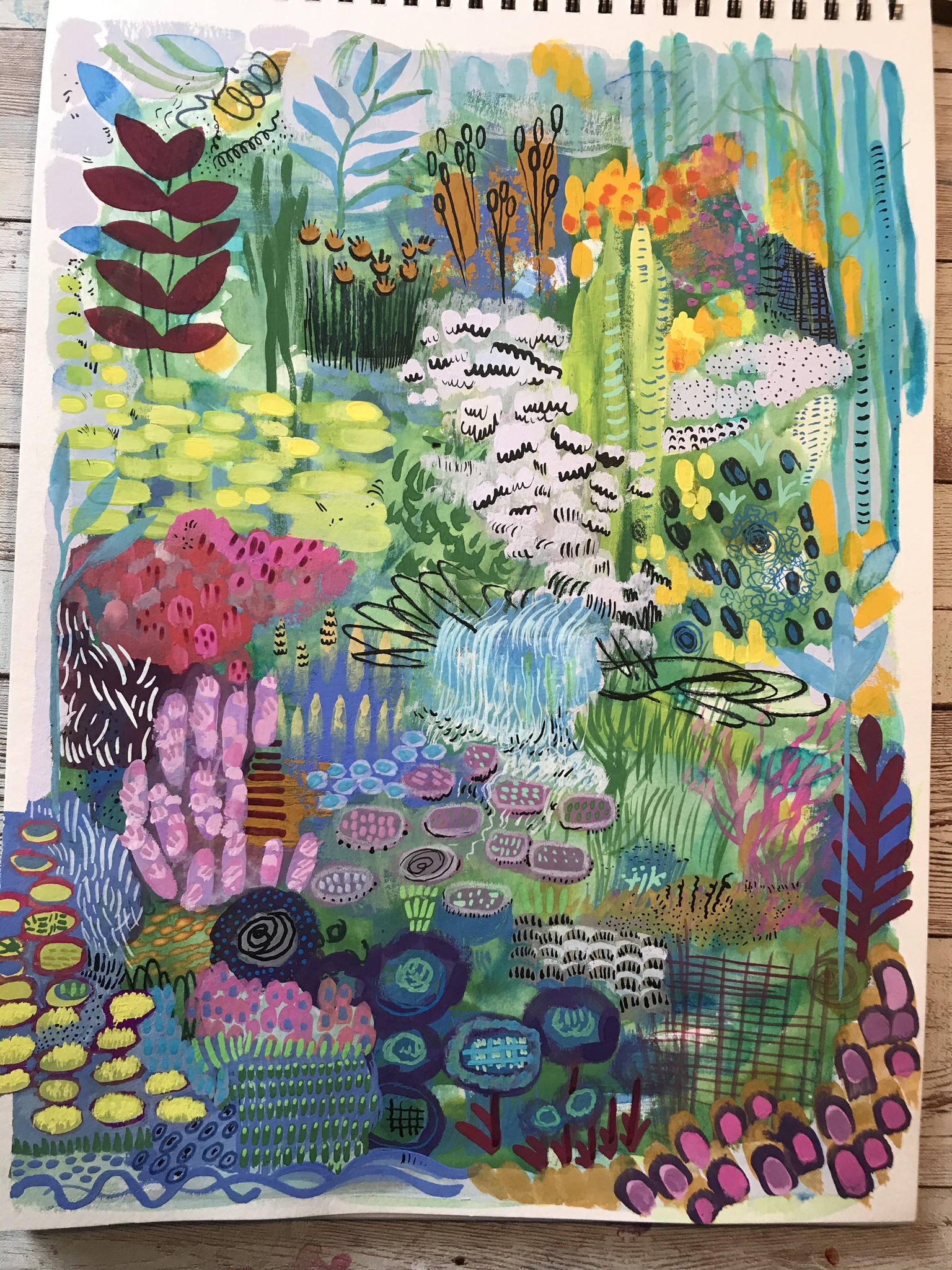 Garden with Waterfall & Rainy River - image 2 - student project