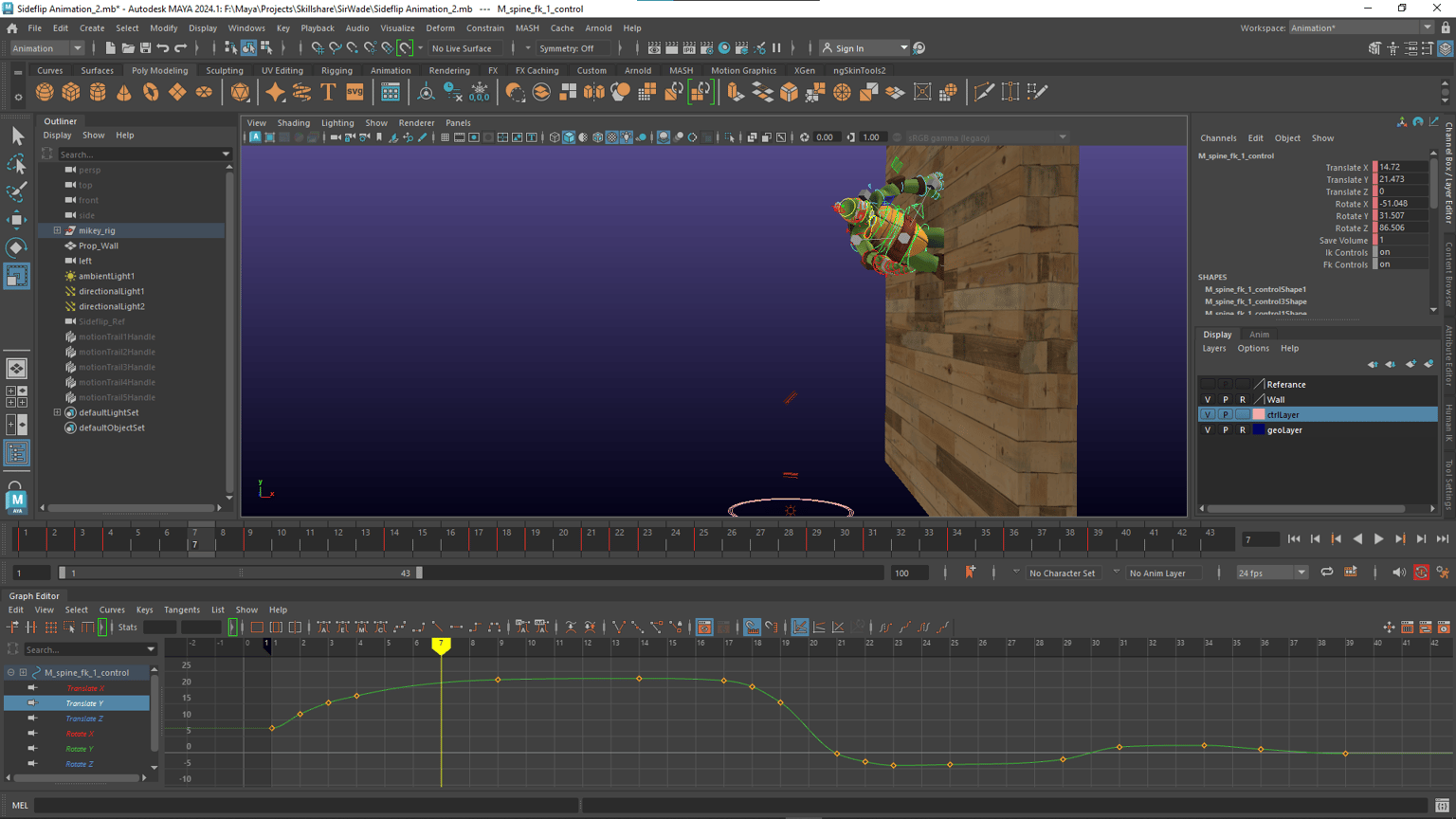 Refining Sideflip Animation - image 1 - student project