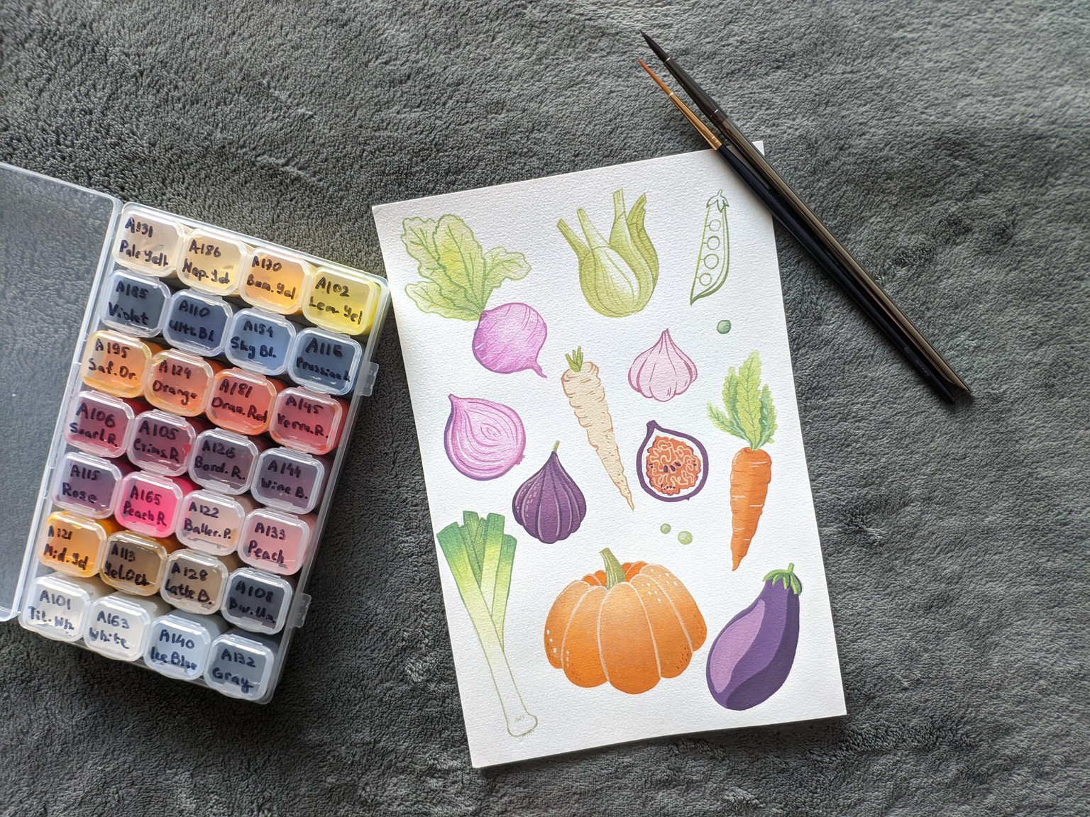 My gouache veggies - image 1 - student project