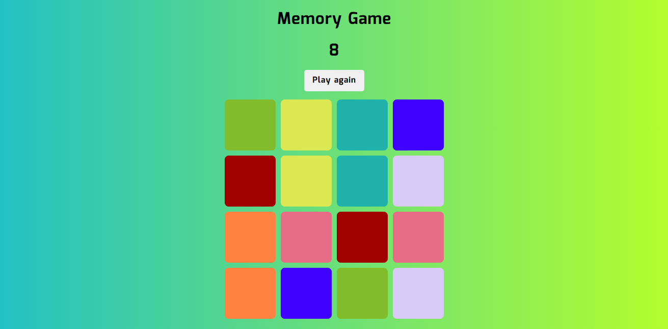 JS Memory Game - image 1 - student project