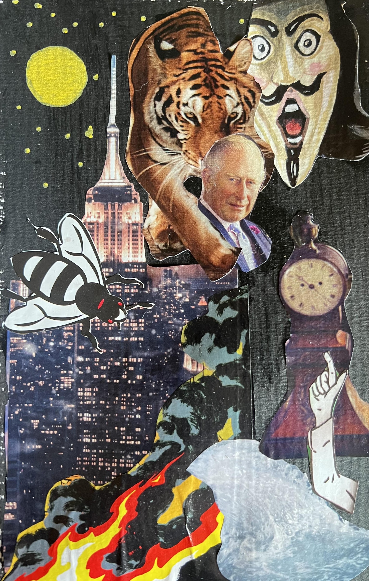 Salvador Dali inspired.  1 in paper collage, Running Out of Time, 1 in Procreate - image 1 - student project