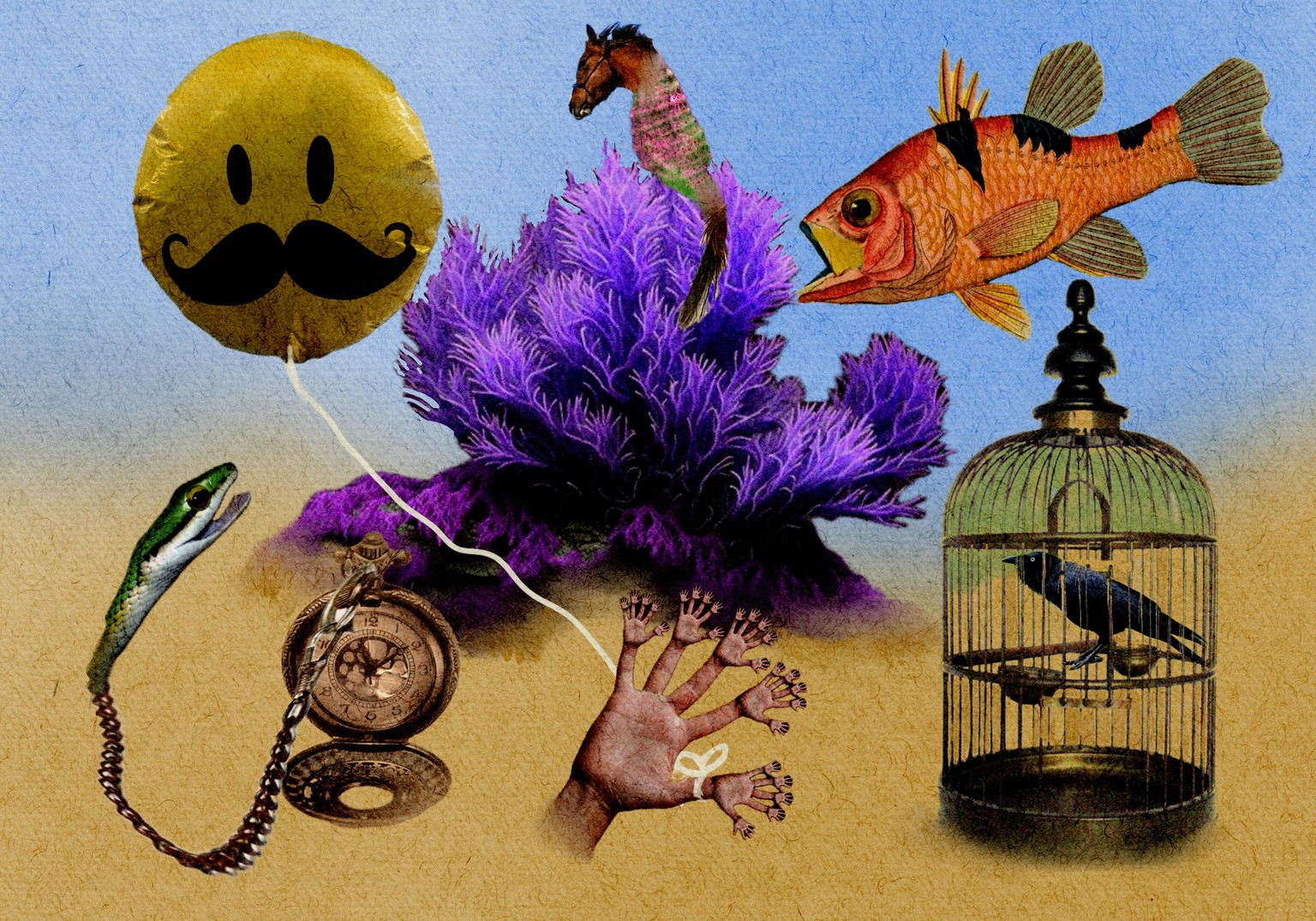 Salvador Dali inspired.  1 in paper collage, Running Out of Time, 1 in Procreate - image 2 - student project