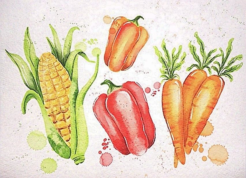 Watercolor Veggies - image 1 - student project