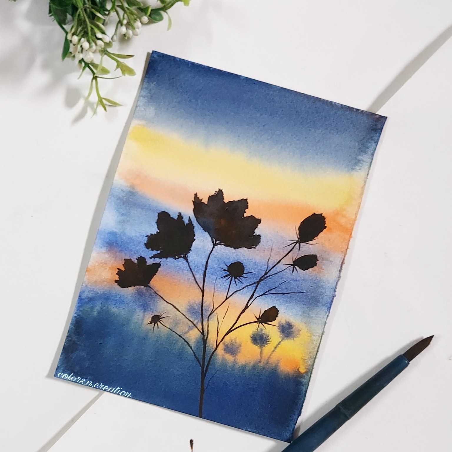 Meditative watercolor - image 14 - student project