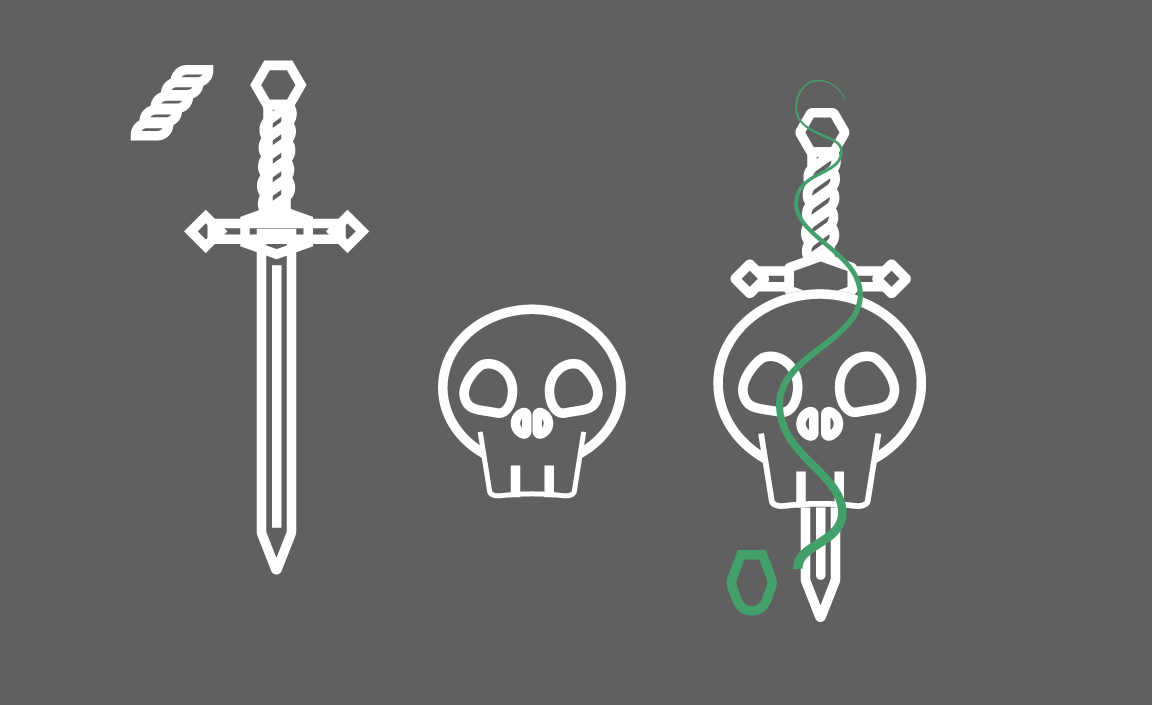 Very original skull, snake and dagger - image 2 - student project