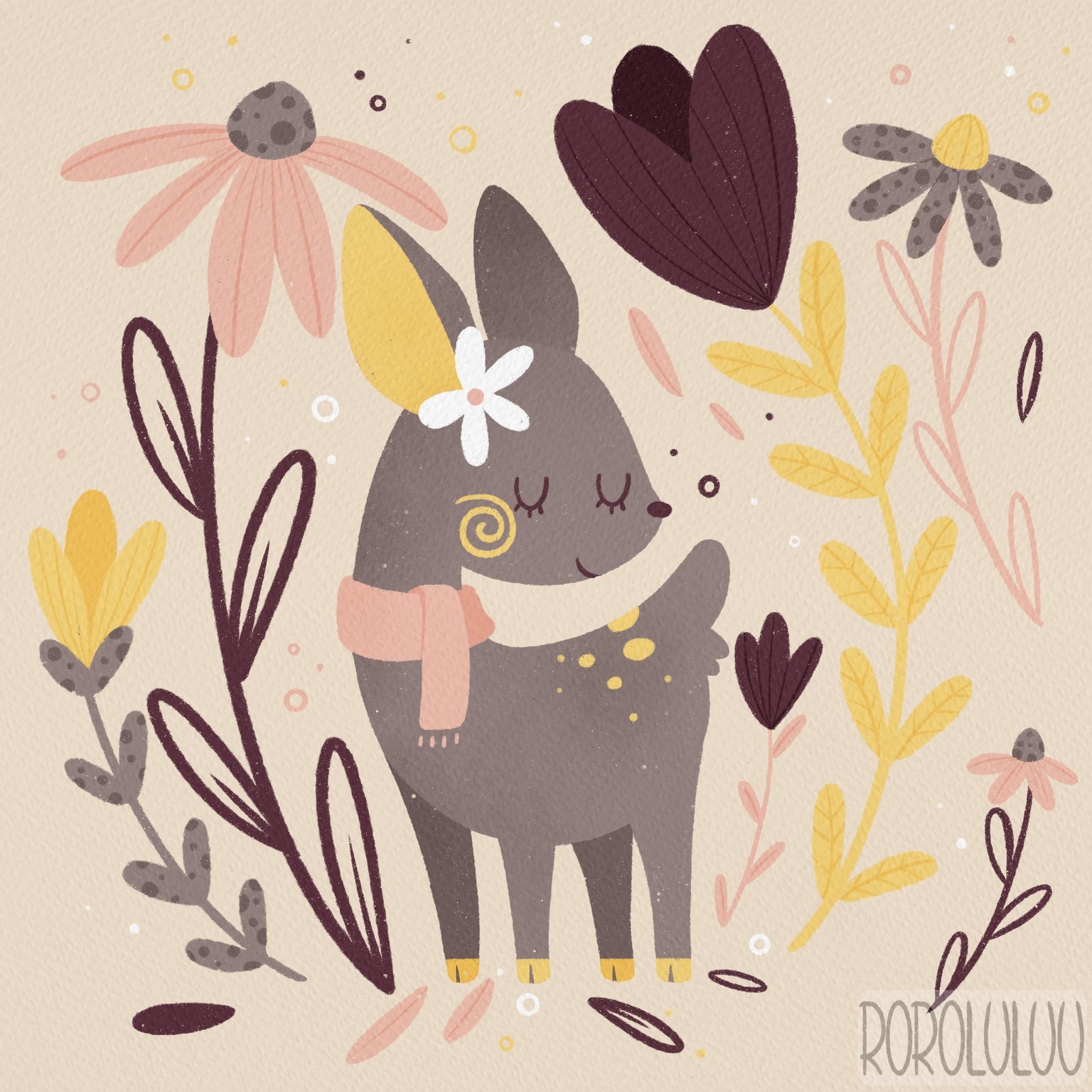 Tiny Deer & Big Flowers - image 1 - student project