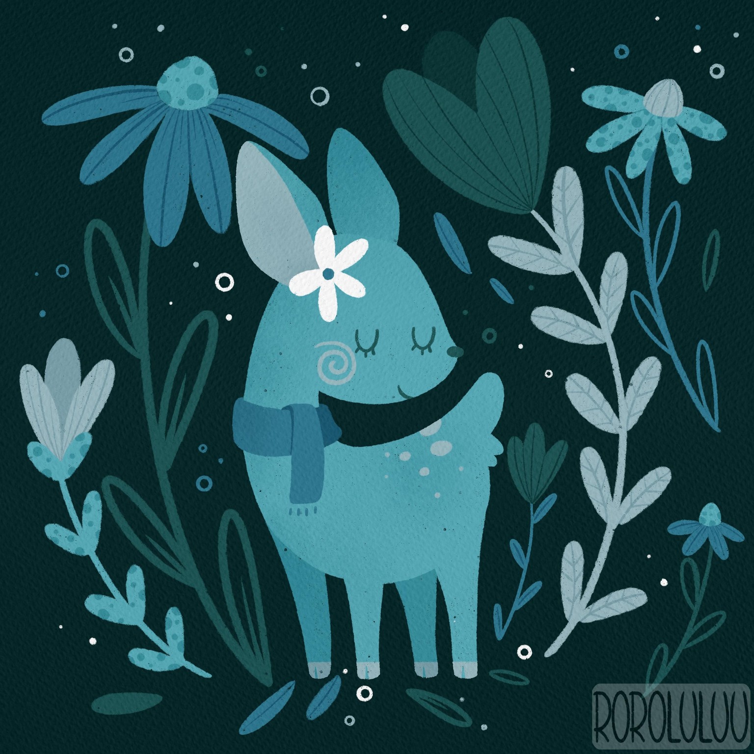 Tiny Deer & Big Flowers - image 2 - student project