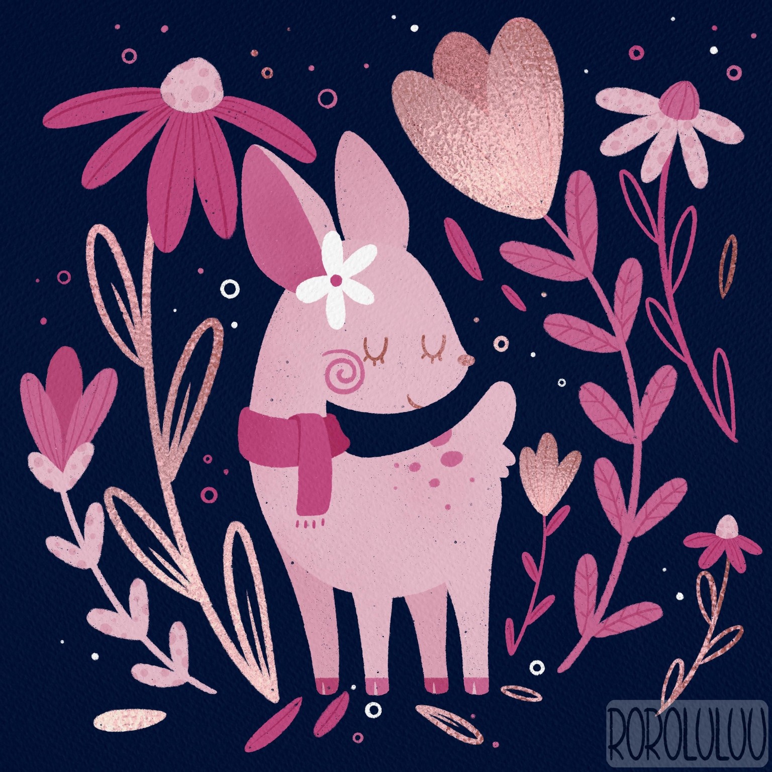 Tiny Deer & Big Flowers - image 4 - student project