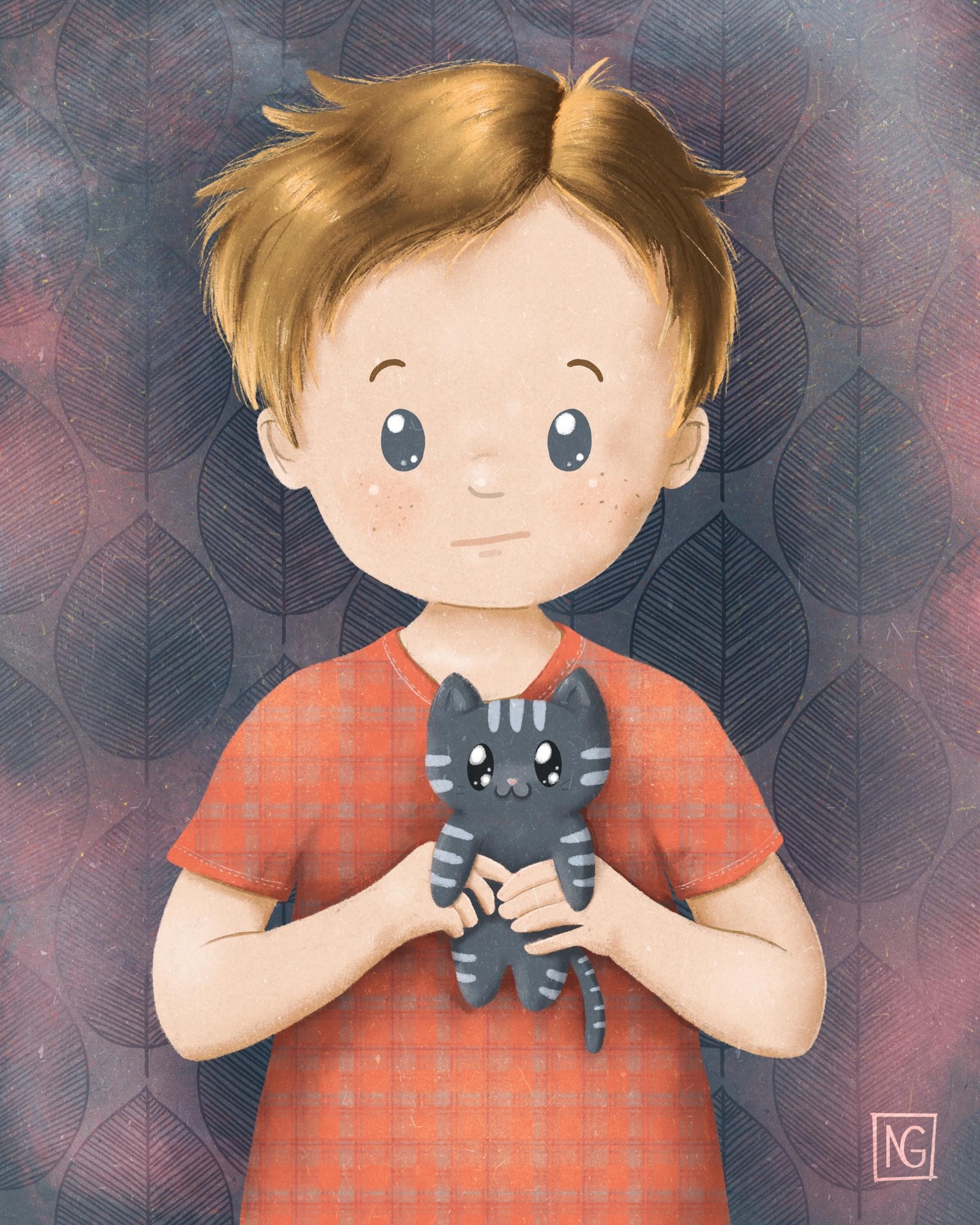 Sad boy with a kitten - image 4 - student project