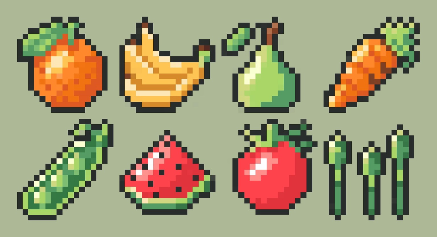 Fruit and veggie item set - image 1 - student project