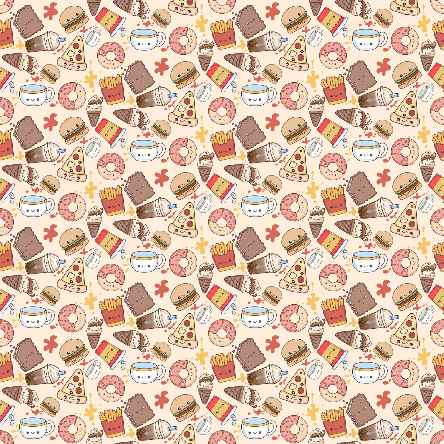 Kawaii food pattern - image 3 - student project