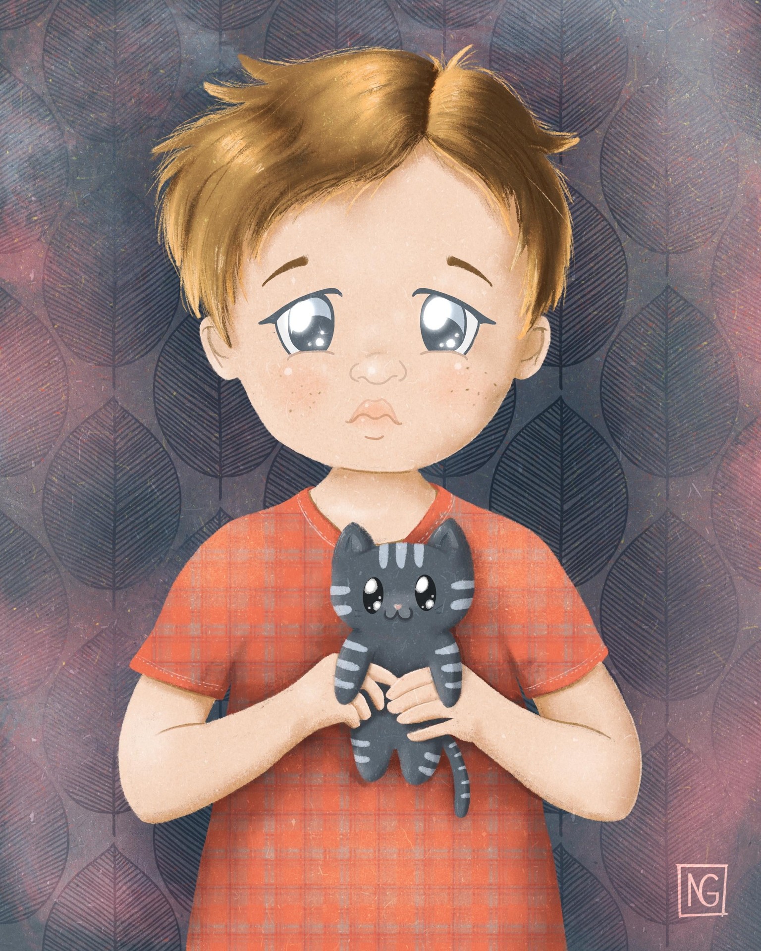 Sad boy with a kitten - image 3 - student project