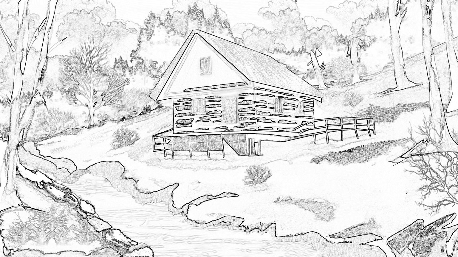 A hut in a snowy forest - image 1 - student project