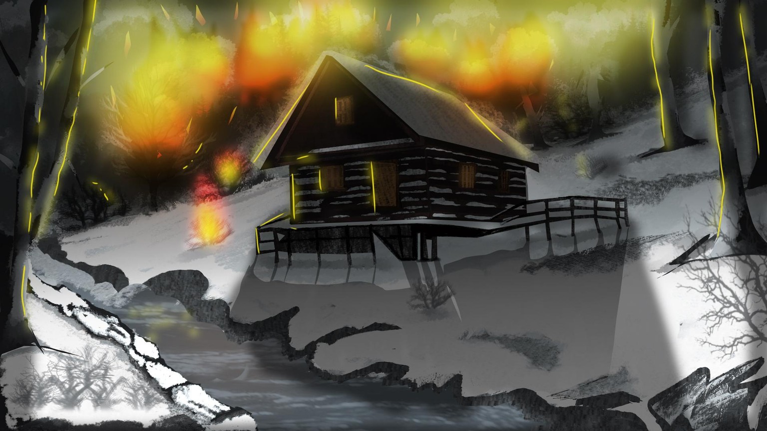 A hut in a snowy forest - image 2 - student project